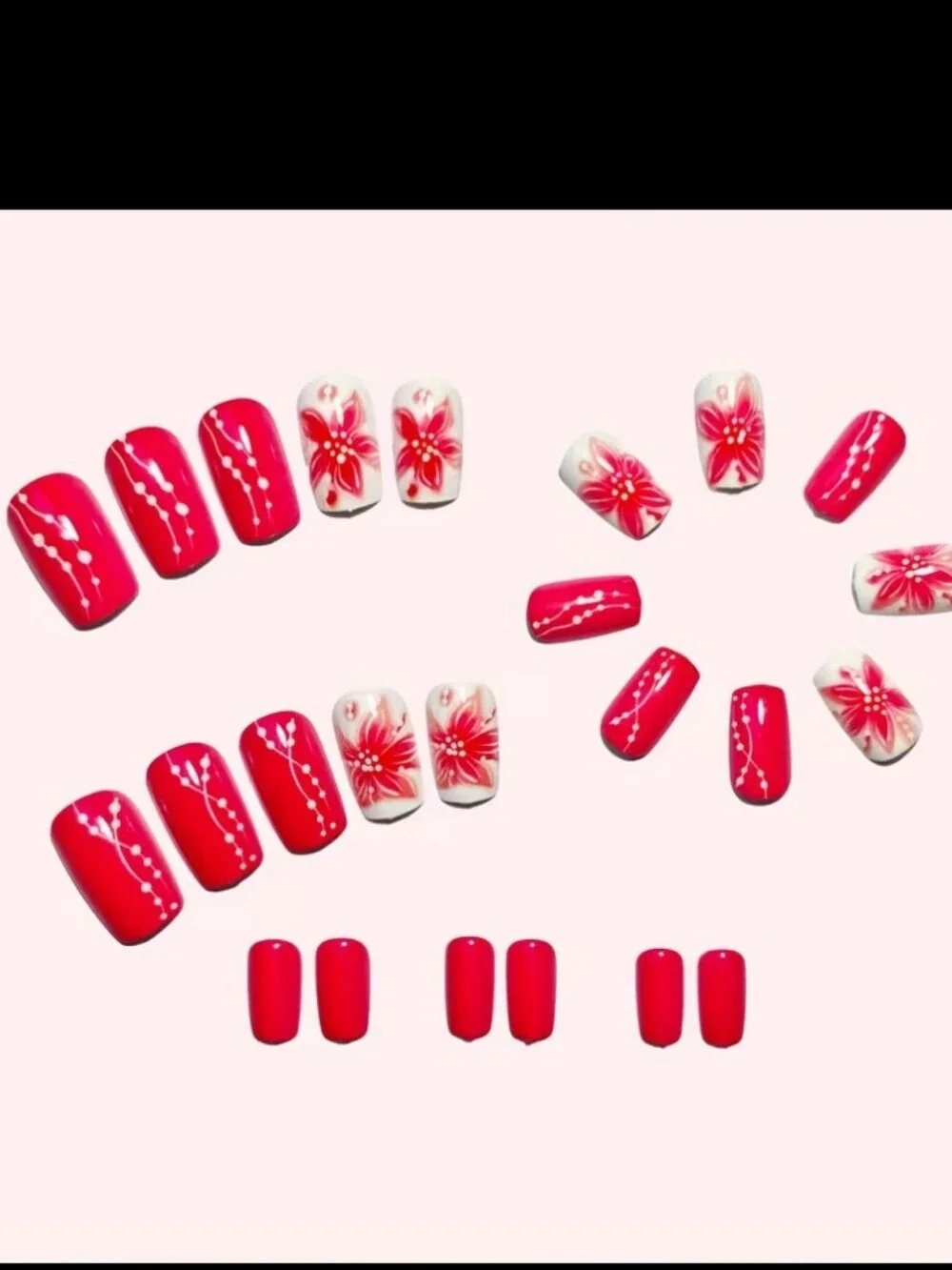 🔥3/$21 Pink Floral Ombre Press On Nail Set